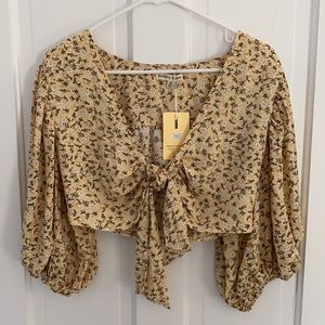 Floral Tie-Front Top